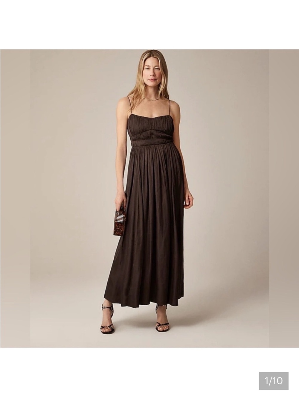 NWT J. Crew Collection ruched maxi dress in luster georgette Size 8